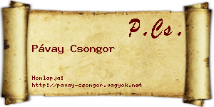 Pávay Csongor névjegykártya